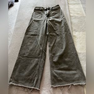 Zara “The Patch Pocket Marine Straight” High Waisted Wide Leg Jean Sz 6